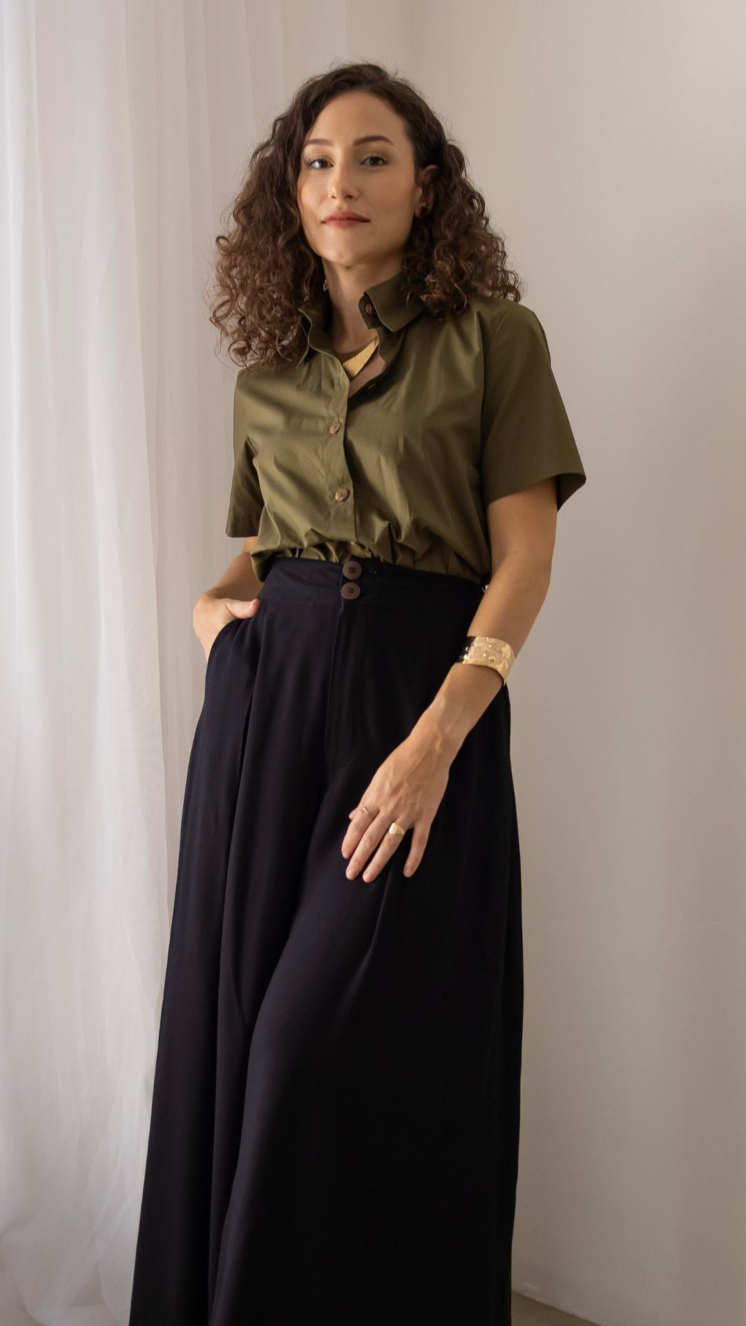 CALÇA PANTALONA - PRETA - Evolve Ecobrand