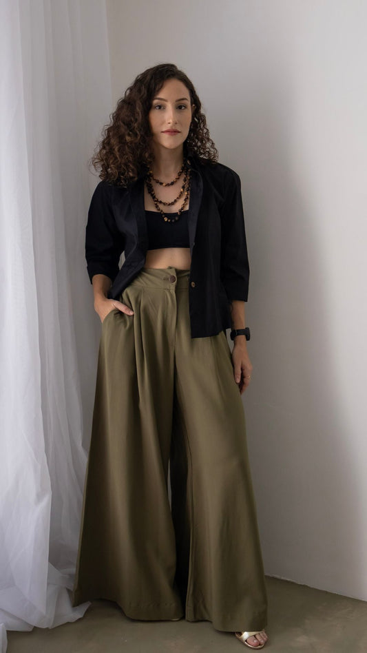 CALÇA PANTALONA - VERDE MILITAR - Evolve Ecobrand
