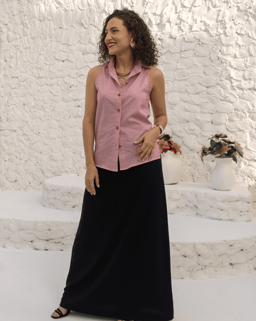 CAMISA NÁUTICA - LISTRA VERMELHA - Evolve Ecobrand