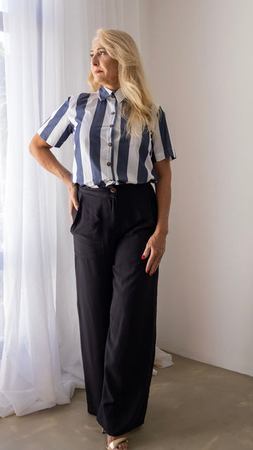 CAMISA SOPRO - LISTRA AZUL - Evolve Ecobrand