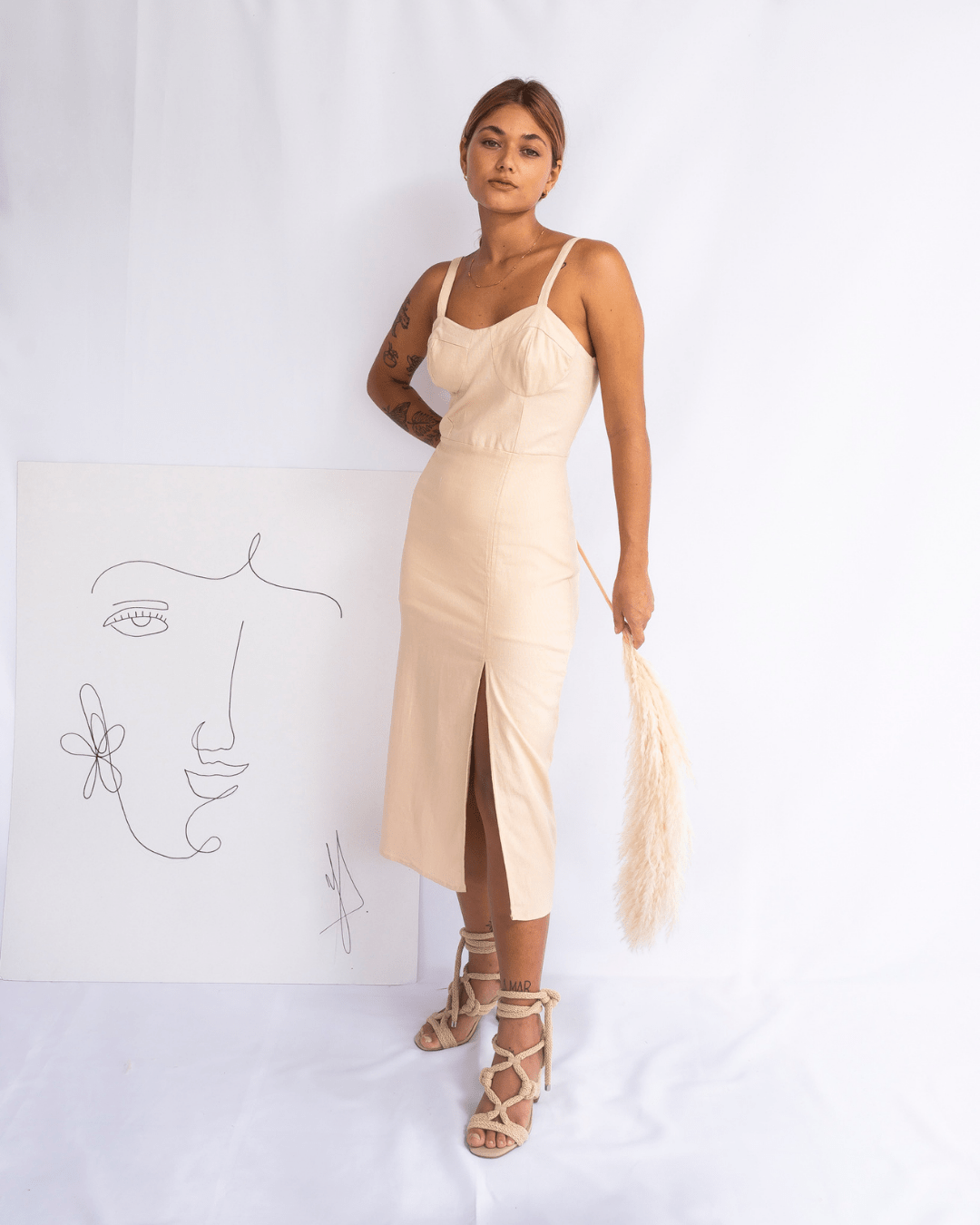 VESTIDO TINA - AREIA - Evolve Ecobrand