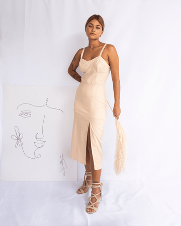 VESTIDO TINA - AREIA - Evolve Ecobrand