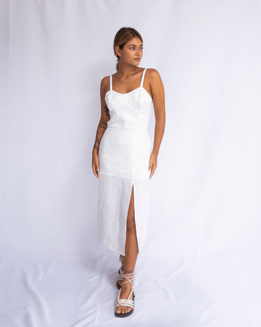 VESTIDO TINA - OFF WHITE - Evolve Ecobrand