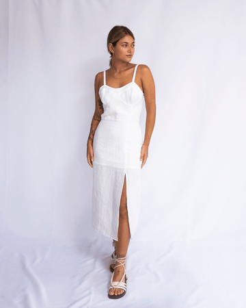 VESTIDO TINA - OFF WHITE - Evolve Ecobrand