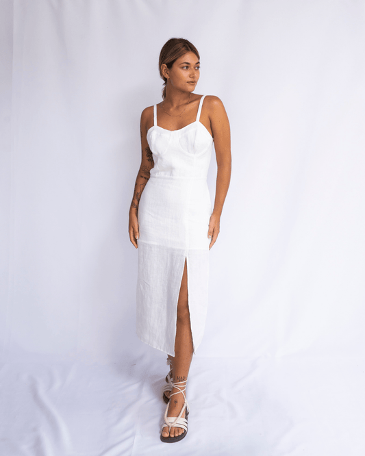 VESTIDO TINA - OFF WHITE - Evolve Ecobrand